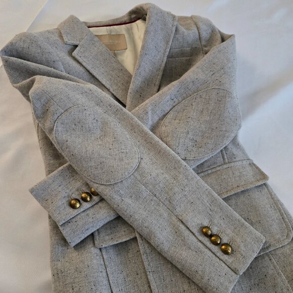Banana Republic Equestrian Style Jacket SZ 2P Speckled Gray - Picture 6 of 11